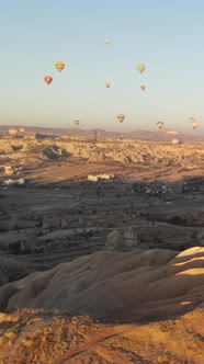 Balloons in Cappadocia Vertical Video Slow Motion