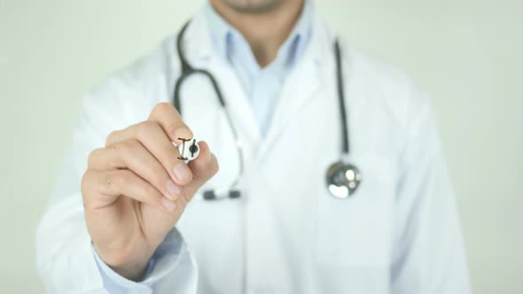 Immunization, Doctor Writing on Transparent Screen