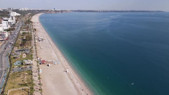 Aerial View Antalya Turkey  Resort Town Seashore