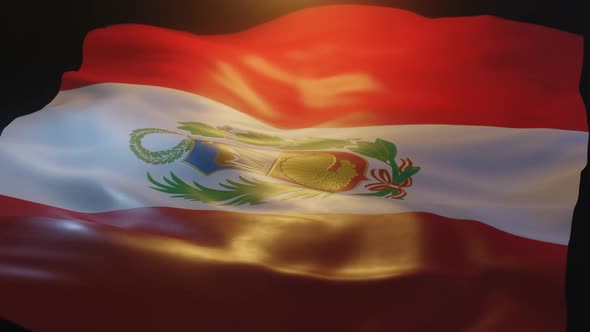 Peru Flag Low Angle View