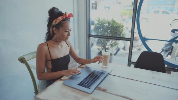 Woman Working on Her Laptop