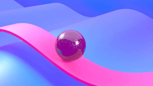 Abstract animation of a ball. Sphere movement. Calm and smooth movement.