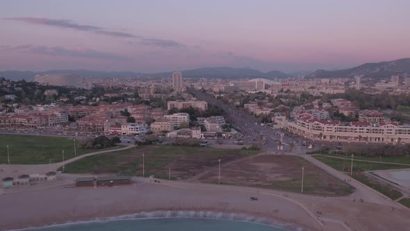 Aerial view of buildings in Marseille