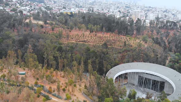 Open air amphitheater Quinta Vergara Park (Vina del Mar, Chile) aerial view