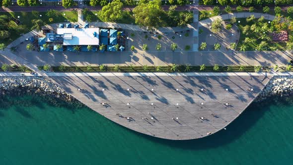 Aerial view of the promenade in Limassol, Cyprus