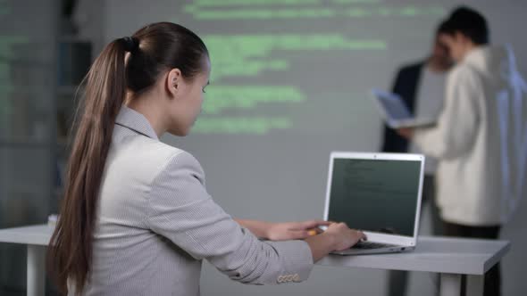 Female Mixed Race Student At Computer Class