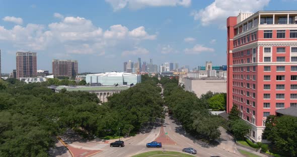 Aerial view of Hermann Park Museum district in Houston, Texas