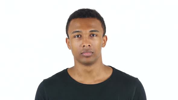 Portrait of Black Man on White Background