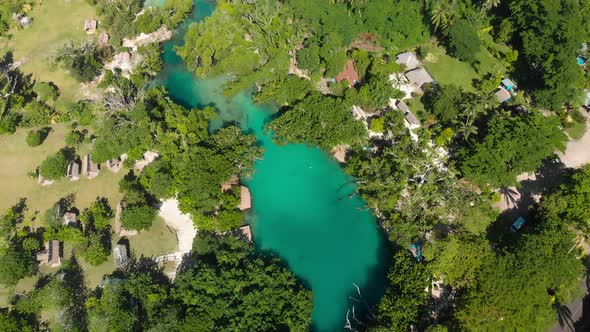 The Blue Lagoon from drone, Port Vila, Efate, Vanuatu