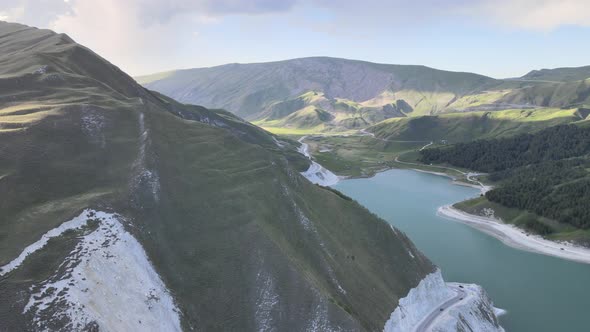 Top View of a Mountain Lake