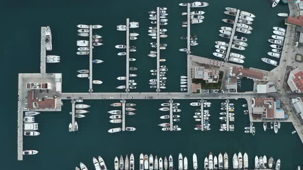 Yachts And Boats Docked In Marina