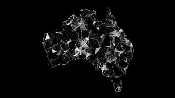 Abstract White Plexus Network In Australia Map