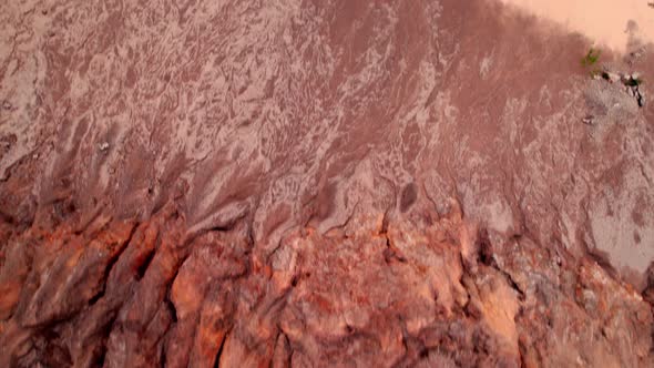 4K Aerial view of Grand Canyon, rock fissures eroded by water.