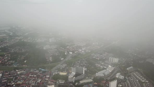Aerial view Bukit Mertajam city 