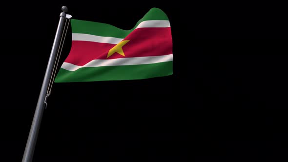 Suriname Flag With Alpha Channel  4K