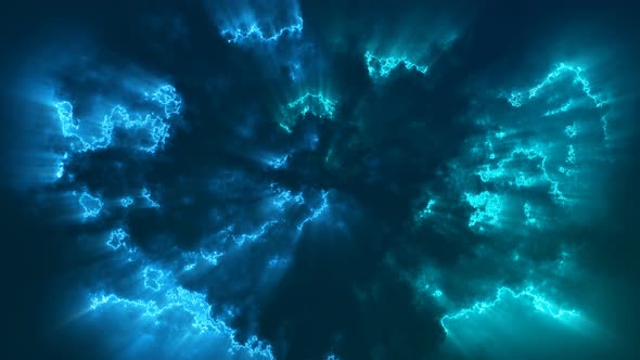 Blue Magic Glowing Clouds Background