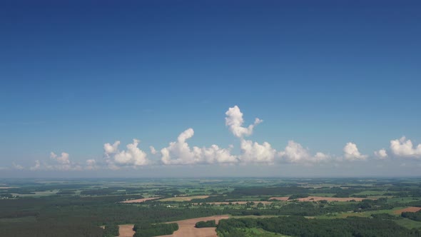 View From the Height of the Green Field and the Forest Near Minsk