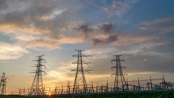 Pylons and substations