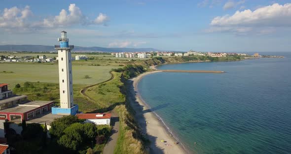 Aerial Drone View on the Lighthouse