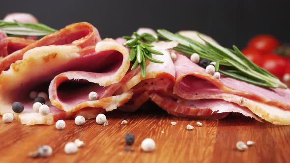 Raw Fed Bacon Strips on Chopping Board