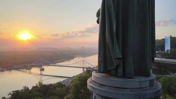 Monument To Vladimir the Great at Dawn in the Morning. Kyiv, Ukraine