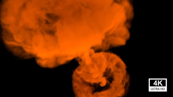 Huge Orange Smoke Explosion 4K