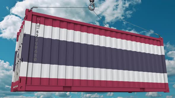 Loading Container with Flag of Thailand