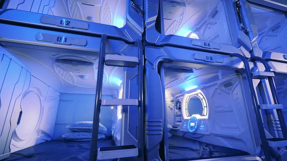 Capsule Hotel with Multiple Open Rooms