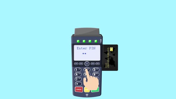 Paying with credit card on POS Terminal Machine