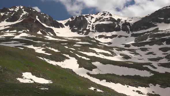 High Altitude Snowy Alpine Meadow Climate in Spring