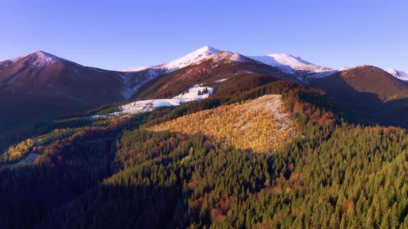 Picturesque Mountain Landscapes Near the Village of Dzembronya in Ukraine in the Carpathians