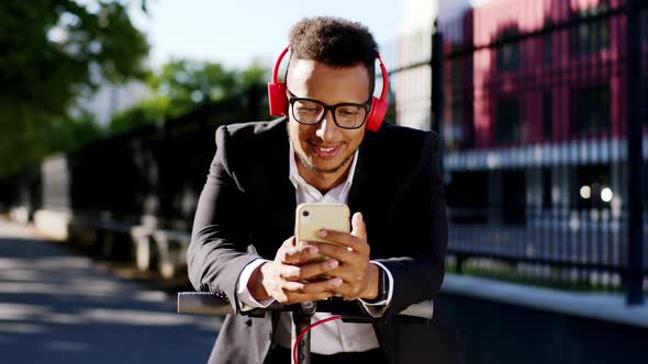 Portrait of a Afro American Guy Student Listening