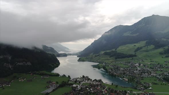 Aerial of Lungern Switzerland 