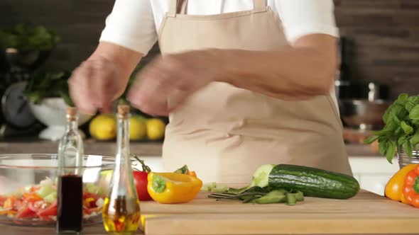 Cutting Vegetables for Salad