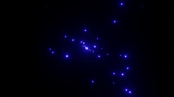 Stars In Space. Blue Particles Fly In The Dark
