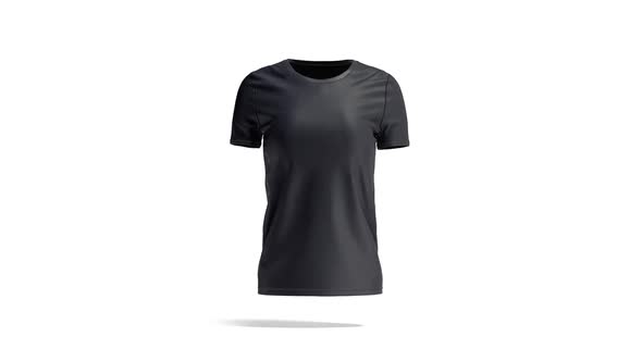 Blank black women t-shirt mockup, looped rotation