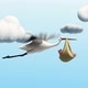 Stork Carrying A Baby 2 - VideoHive Item for Sale