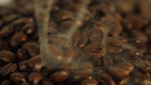 Coffee Beans In Aroma Smoke