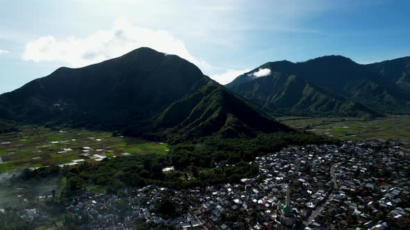 Aerial view of some agricultural fields in Sembalun