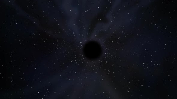 A black hole in the middle of the outer space absorbing nearest stars.