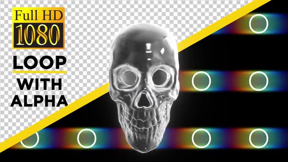 VJ SKULL HEADBANGER LOOP WITH ALPHA