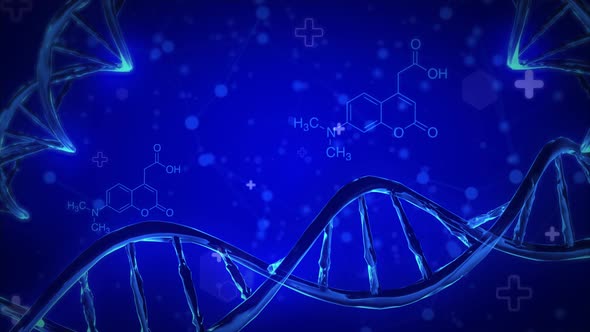 abstract technology science concept modern DNA digital on binary.