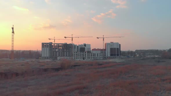 Aerial Construction Apartment Buildings