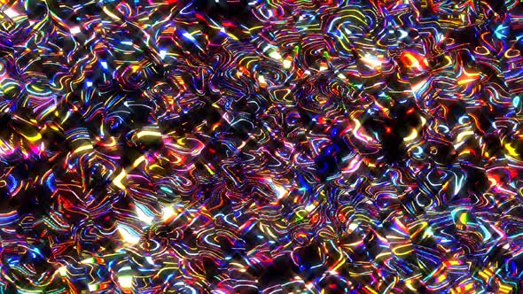 abstract lines of colorful light shining bright glowing dots shape  black background