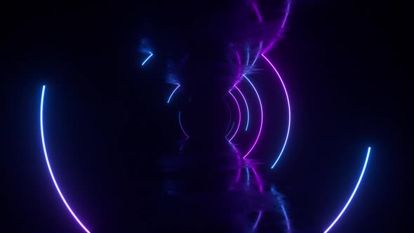 Neon Circles Tunnel Loop