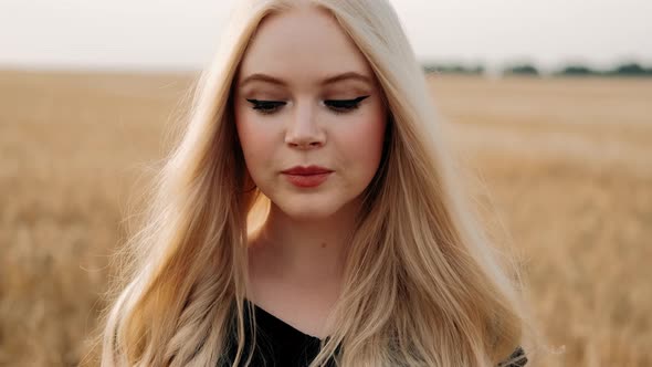 Portrait of Close Up of Young Blonde Girl