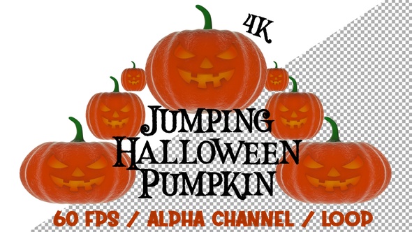 4k Jumping Halloween Pumpkin
