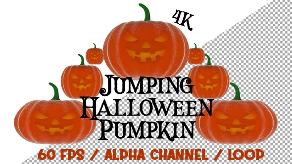 4k Jumping Halloween Pumpkin alt