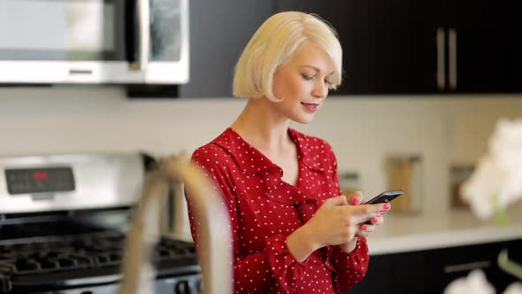 Attractive Woman Plays With Her Phone