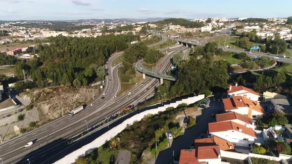 Asphalt Road Aerial Drone